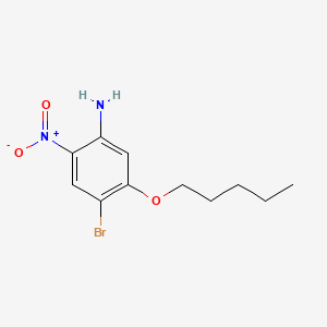 molecular formula C11H15BrN2O3 B572421 4-Bromo-2-nitro-5-(pentyloxy)aniline CAS No. 1255574-52-7
