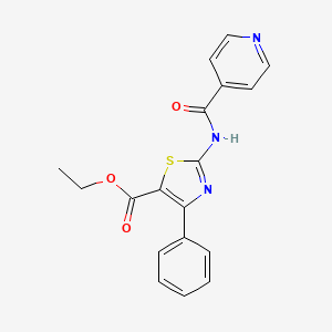 molecular formula C18H15N3O3S B5724274 Ethyl 4-phenyl-2-(4-pyridylcarbonylamino)-1,3-thiazole-5-carboxylate 