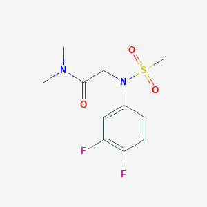 molecular formula C11H14F2N2O3S B5724350 N~2~-(3,4-difluorophenyl)-N,N-dimethyl-N~2~-(methylsulfonyl)glycinamide 