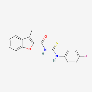 molecular formula C17H13FN2O2S B5724386 N-[(4-fluorophenyl)carbamothioyl]-3-methyl-1-benzofuran-2-carboxamide 