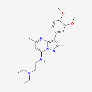 molecular formula C22H31N5O2 B5724424 N'-[3-(3,4-dimethoxyphenyl)-2,5-dimethylpyrazolo[1,5-a]pyrimidin-7-yl]-N,N-diethylethane-1,2-diamine 