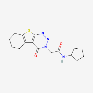 molecular formula C16H20N4O2S B5724546 N-cyclopentyl-2-(4-oxo-5,6,7,8-tetrahydro-[1]benzothiolo[2,3-d]triazin-3-yl)acetamide 