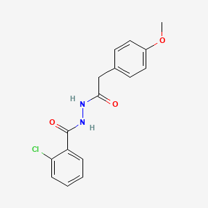 molecular formula C16H15ClN2O3 B5724577 2-chloro-N'-[2-(4-methoxyphenyl)acetyl]benzohydrazide 