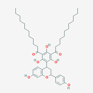 molecular formula C45H62O8 B057248 4-(3,5-Didodecanoyl-2,4,6-trihydroxyphenyl)-7-hydroxy-2-(4-hydroxyphenyl)chroman CAS No. 144337-18-8