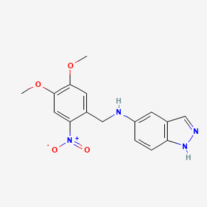 molecular formula C16H16N4O4 B5724972 N-[(4,5-dimethoxy-2-nitrophenyl)methyl]-1H-indazol-5-amine 