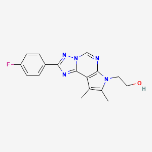 molecular formula C17H16FN5O B5725041 2-[2-(4-FLUOROPHENYL)-8,9-DIMETHYL-7H-PYRROLO[3,2-E][1,2,4]TRIAZOLO[1,5-C]PYRIMIDIN-7-YL]-1-ETHANOL 
