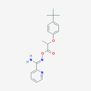 molecular formula C19H23N3O3 B5725051 N'-{[2-(4-tert-butylphenoxy)propanoyl]oxy}pyridine-2-carboximidamide 