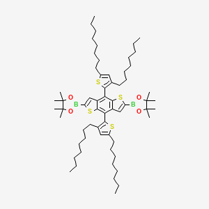 2-[4,8-bis(3,5-dioctylthiophen-2-yl)-2-(4,4,5,5-tetramethyl-1,3,2-dioxaborolan-2-yl)thieno[2,3-f][1]benzothiol-6-yl]-4,4,5,5-tetramethyl-1,3,2-dioxaborolane