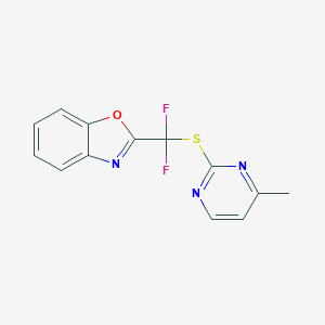 molecular formula C13H9F2N3OS B057252 2-[difluoro-[(4-Methyl-Pyrimidinyl)-Thio]methyl]-Benzoxazole CAS No. 92693-03-3