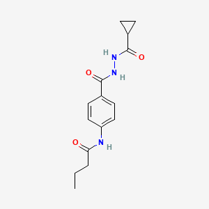 molecular formula C15H19N3O3 B5725229 N-(4-{[2-(cyclopropylcarbonyl)hydrazino]carbonyl}phenyl)butanamide 