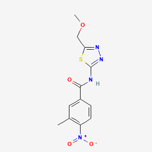 molecular formula C12H12N4O4S B5725276 N-[5-(methoxymethyl)-1,3,4-thiadiazol-2-yl]-3-methyl-4-nitrobenzamide 