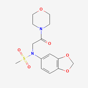 molecular formula C14H18N2O6S B5725341 N-1,3-benzodioxol-5-yl-N-[2-(4-morpholinyl)-2-oxoethyl]methanesulfonamide 
