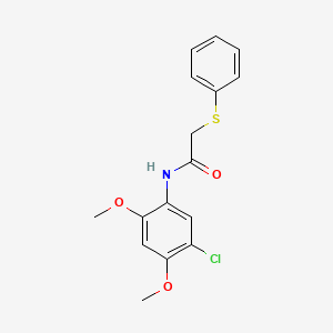 molecular formula C16H16ClNO3S B5725358 N-(5-chloro-2,4-dimethoxyphenyl)-2-(phenylsulfanyl)acetamide 