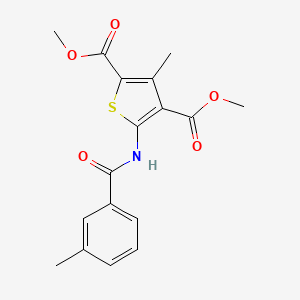 molecular formula C17H17NO5S B5725370 dimethyl 3-methyl-5-[(3-methylbenzoyl)amino]-2,4-thiophenedicarboxylate 