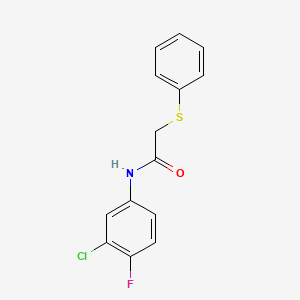 molecular formula C14H11ClFNOS B5725372 N-(3-chloro-4-fluorophenyl)-2-(phenylsulfanyl)acetamide 