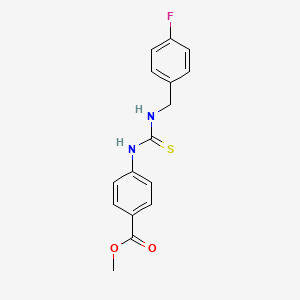 molecular formula C16H15FN2O2S B5725436 METHYL 4-({[(4-FLUOROBENZYL)AMINO]CARBOTHIOYL}AMINO)BENZOATE 