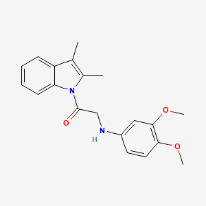 molecular formula C20H22N2O3 B5725535 2-[(3,4-dimethoxyphenyl)amino]-1-(2,3-dimethyl-1H-indol-1-yl)ethanone 