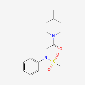 molecular formula C15H22N2O3S B5725563 N-[2-(4-methyl-1-piperidinyl)-2-oxoethyl]-N-phenylmethanesulfonamide 