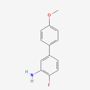 molecular formula C13H12FNO B572561 4-Fluoro-4'-methoxybiphenyl-3-amine CAS No. 1225961-50-1