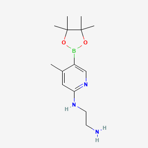 molecular formula C14H24BN3O2 B572565 n1-(4-Methyl-5-(4,4,5,5-tetramethyl-1,3,2-dioxaborolan-2-yl)pyridin-2-yl)ethane-1,2-diamine CAS No. 1354911-17-3
