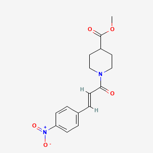 molecular formula C16H18N2O5 B5725689 METHYL 1-[(E)-3-(4-NITROPHENYL)-2-PROPENOYL]-4-PIPERIDINECARBOXYLATE 