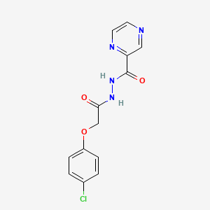 molecular formula C13H11ClN4O3 B5725772 N'-[2-(4-chlorophenoxy)acetyl]pyrazine-2-carbohydrazide 