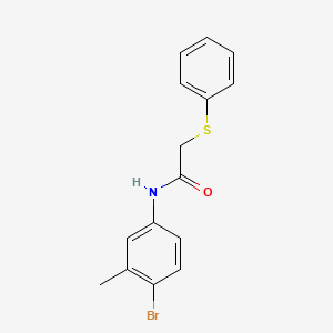 molecular formula C15H14BrNOS B5725868 N-(4-bromo-3-methylphenyl)-2-(phenylsulfanyl)acetamide 