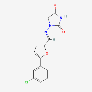 molecular formula C14H10ClN3O3 B5725870 1-[(E)-[5-(3-chlorophenyl)furan-2-yl]methylideneamino]imidazolidine-2,4-dione 