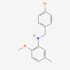 molecular formula C15H16BrNO B5725927 N-[(4-bromophenyl)methyl]-2-methoxy-5-methylaniline 