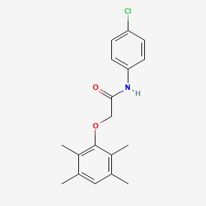 molecular formula C18H20ClNO2 B5726062 N-(4-chlorophenyl)-2-(2,3,5,6-tetramethylphenoxy)acetamide 