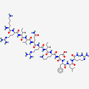 molecular formula C71H127N25O15 B572608 KR-12 (human) CAS No. 1218951-51-9