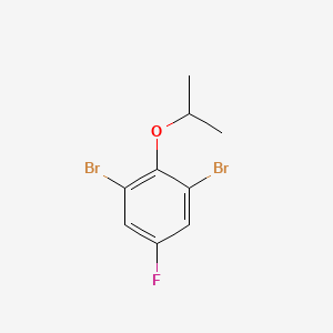 molecular formula C9H9Br2FO B572613 1,3-Dibromo-5-fluoro-2-isopropoxybenzene CAS No. 1224604-19-6