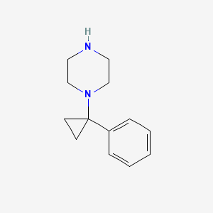 molecular formula C13H18N2 B572615 1-(1-Phenylcyclopropyl)piperazine CAS No. 1245647-91-9