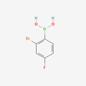 molecular formula C6H5BBrFO2 B572619 2-Bromo-4-fluorophenylboronic acid CAS No. 1217501-12-6