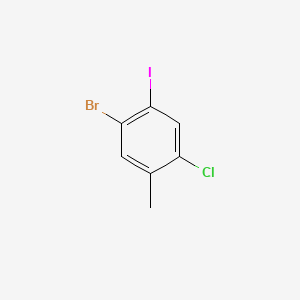 molecular formula C7H5BrClI B572622 1-Bromo-4-chloro-2-iodo-5-methylbenzene CAS No. 1255574-71-0