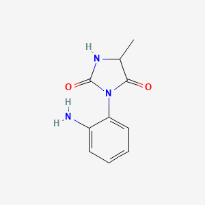 molecular formula C10H11N3O2 B572636 3-(2-Aminophenyl)-5-methylimidazolidine-2,4-dione CAS No. 1218456-21-3