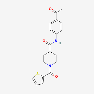 molecular formula C19H20N2O3S B5726398 N-(4-acetylphenyl)-1-(thiophene-2-carbonyl)piperidine-4-carboxamide 
