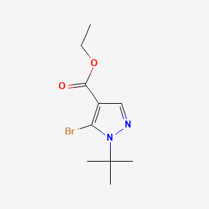 molecular formula C10H15BrN2O2 B572642 Ethyl 5-bromo-1-tert-butyl-1H-pyrazole-4-carboxylate CAS No. 1245272-40-5