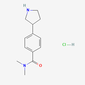 molecular formula C13H19ClN2O B572644 N,N-dimethyl-4-(pyrrolidin-3-yl)benzamide hydrochloride CAS No. 1223748-40-0