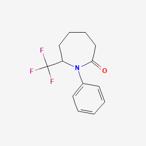 molecular formula C13H14F3NO B572647 1-Phenyl-7-(trifluoromethyl)azepan-2-one CAS No. 1224599-71-6