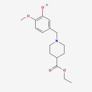 molecular formula C16H23NO4 B5726545 Ethyl 1-[(3-hydroxy-4-methoxyphenyl)methyl]piperidine-4-carboxylate 