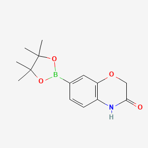 molecular formula C14H18BNO4 B572659 7-(4,4,5,5-tetramethyl-1,3,2-dioxaborolan-2-yl)-2H-benzo[b][1,4]oxazin-3(4H)-one CAS No. 1219130-57-0