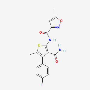 molecular formula C17H14FN3O3S B5726638 N-[3-carbamoyl-4-(4-fluorophenyl)-5-methylthiophen-2-yl]-5-methyl-1,2-oxazole-3-carboxamide CAS No. 6337-04-8