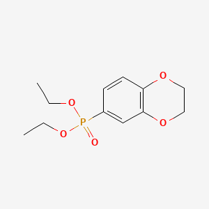 molecular formula C12H17O5P B572665 Diethyl 2,3-dihydrobenzo[b][1,4]dioxin-6-ylphosphonate CAS No. 1228992-73-1