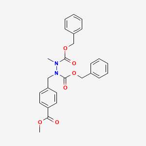 molecular formula C26H26N2O6 B572671 Dibenzyl 1-(4-(methoxycarbonyl)benzyl)-2-methylhydrazine-1,2-dicarboxylate CAS No. 1369503-21-8