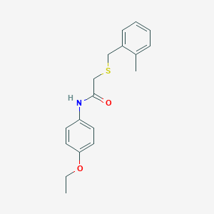 molecular formula C18H21NO2S B5726819 N-(4-ethoxyphenyl)-2-[(2-methylphenyl)methylsulfanyl]acetamide 