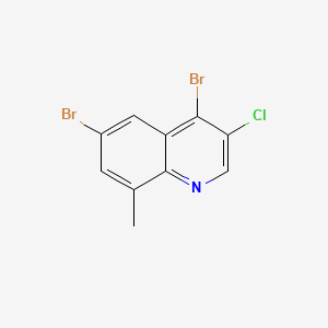 molecular formula C10H6Br2ClN B572692 4,6-Dibromo-3-chloro-8-methylquinoline CAS No. 1208696-51-8