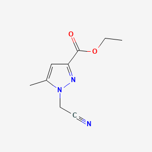 molecular formula C9H11N3O2 B572699 Ethyl 1-(cyanomethyl)-5-methyl-1H-pyrazole-3-carboxylate CAS No. 1233026-17-9