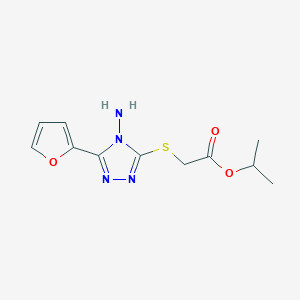 molecular formula C11H14N4O3S B5726996 Methylethyl 2-(4-amino-5-(2-furyl)-1,2,4-triazol-3-ylthio)acetate 