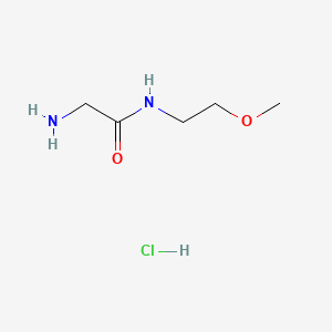 molecular formula C5H13ClN2O2 B572700 2-Amino-N-(2-methoxyethyl)acetamide hydrochloride CAS No. 1220037-70-6